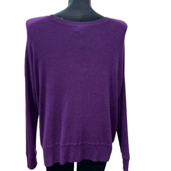 Eileen Fisher Oversize Sweater Pullover Stretchy Long Sleeve Purple Size L - Picture 2 of 7